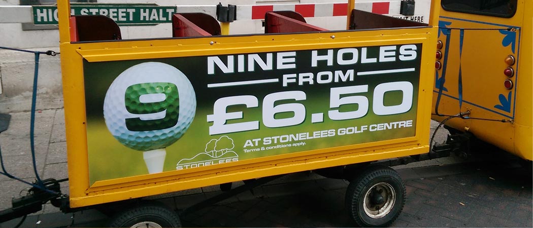 Advertising on The Land Train - Ramsgate December 2014