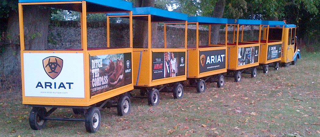 The Land Train advertising at Blenheim International Horse Trials