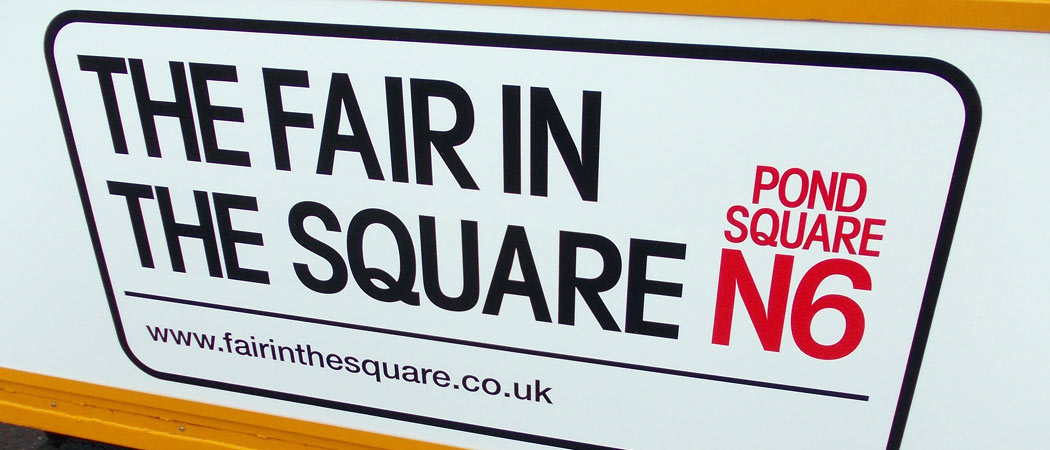 Advertising at Fair in the Square on the land train 2014