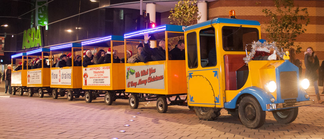 The Land Train at the Christmas Light Switch On Bexleyheath 2013